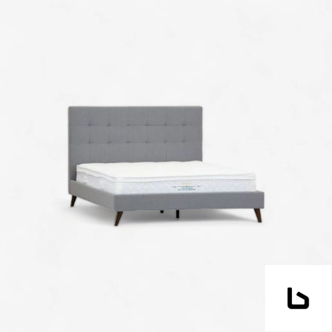 Vicki grey fabric bed frame - queen