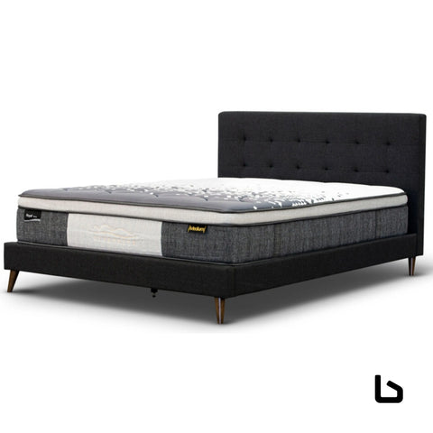 Vicki charcoal fabric bed frame - queen