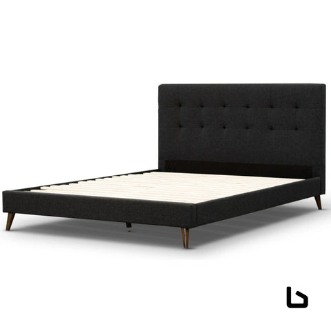 Vicki charcoal fabric bed frame - queen