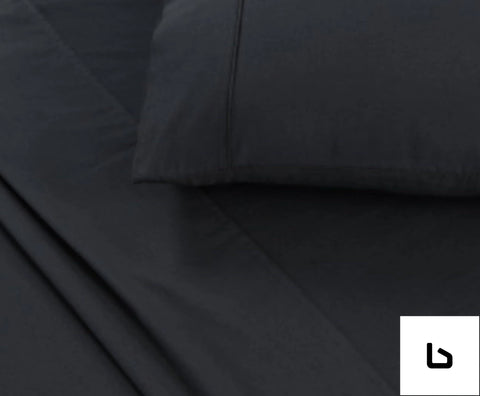 Vintage washed cotton bed sheets - king / charcoal - sheets