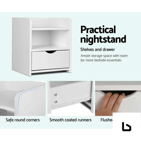 Bedside table drawer - white - tables