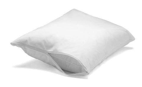 2 x waterproof anti-allergy zipper pillow protector case