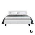 White double pu leather bed frame - frame