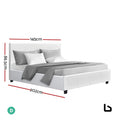 White double pu leather bed frame - frame
