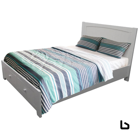 Wisteria bed frame queen size mattress base storage drawer