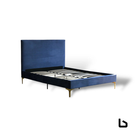 Xtina blue velvet bed frame