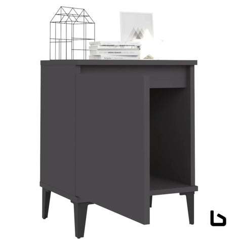 Zak charcoal wood bedside table - tables