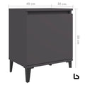 Zak charcoal wood bedside table - tables