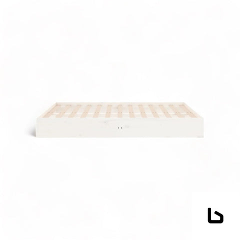 Zan bed base - double / white