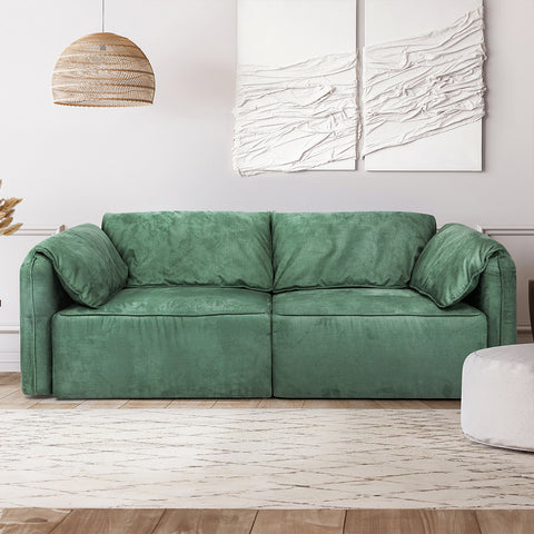 Floor Sofa 3-Seater Leathaire Italian Casablanca Couch Living Room Lounge